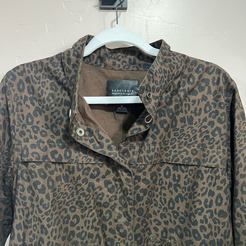 Sanctuary Drawstring Hem Leopard Jacket Medium - Picture 2 of 9